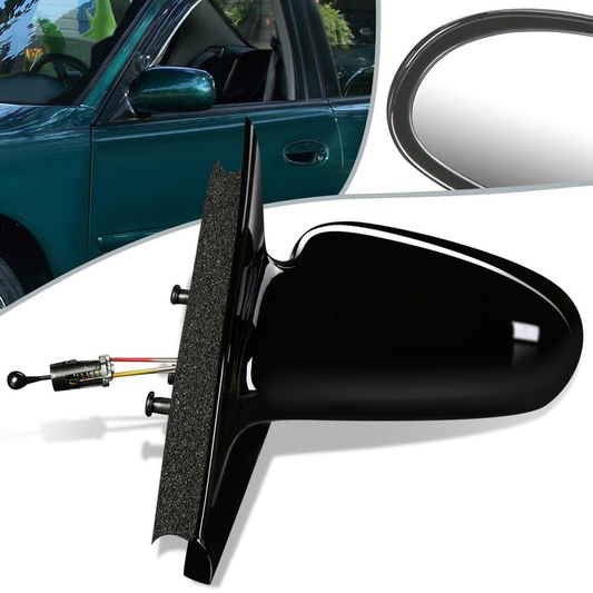 RETROVISOR MIRROR - OEM - 96-02 SATURN SL SEDAN / 96-01 SATURN SW WAGON - MANUAL - PAINTABLE - BLACK - LEFT