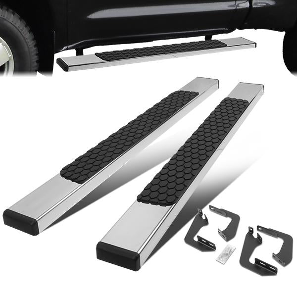 ESTRIBOS 5" - HONEYCOMB STEP PAD - 07-21 TOYOTA TUNDRA - STANDARD CAB - CHROME / BLACK