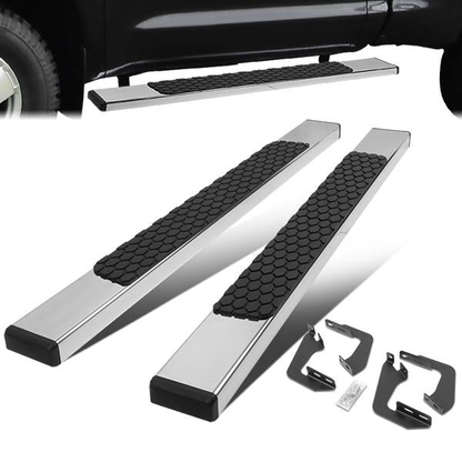 ESTRIBOS 5" - HONEYCOMB STEP PAD - 07-21 TOYOTA TUNDRA - STANDARD CAB - CHROME / BLACK