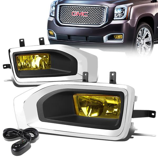 FAROS DE NIEBLA 15-18 GMC YUKON , XL - WITH SWITCH, BEZEL - 5202 BULB - AMBER