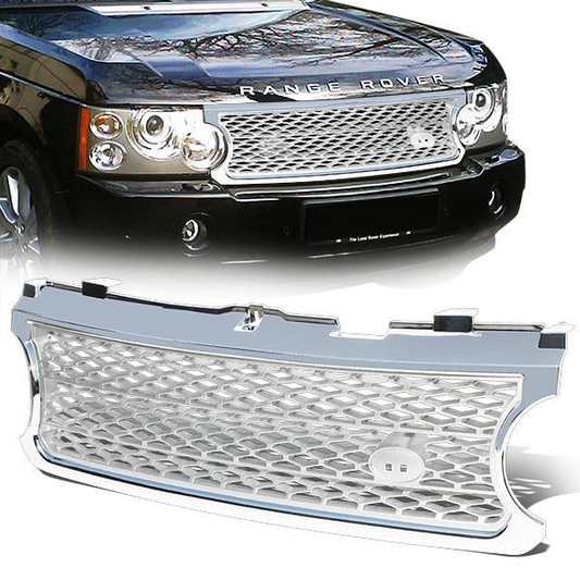 PARRILLA GRILLE - 06-09 RANGE ROVER - HONEYCOMB MESH STYLE - CHROME - FITS L322 HSE 06-09 PRE-FACELIFT MODELS , DOES NOT FIT 10 OR UP MODELS - SILVER