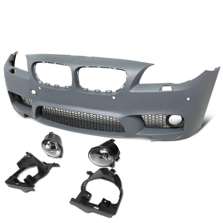 DEFENSA WITH FOG LIGHTS - 10-16 BMW 5-SERIES SEDAN, HATCHBACK - M5 STYLE - GRAY