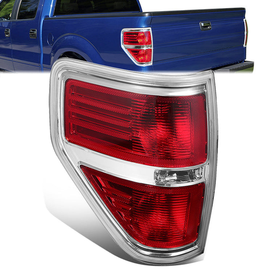 FAROS TRASEROS 09-14 FORD F-150 - RIGHT - CHROME/RED