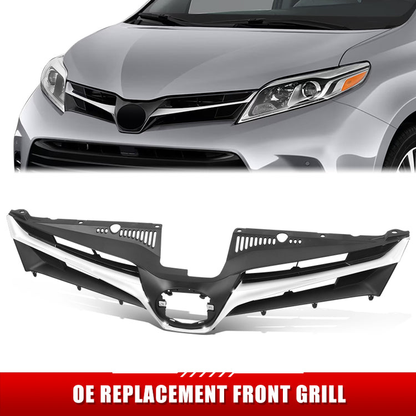 PARRILLA GRILLE - TY SIENA '11-'17/'18-'20/ GRILLE ASS'Y 18-20/ MAT-BLACK W/CHROME MOULDING/ (LE)//PARTS.NO,TO1200433//OEM NO,5310108150