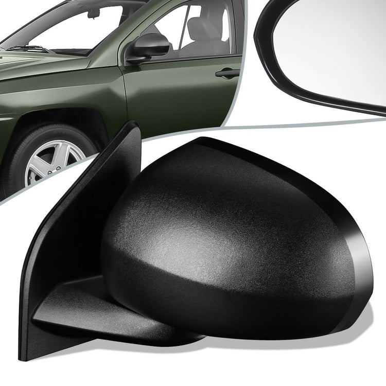 RETROVISOR MIRROR - 07-17 JEEP COMPASS - MANUAL - OEM - LEFT - TEXTURED/BLACK