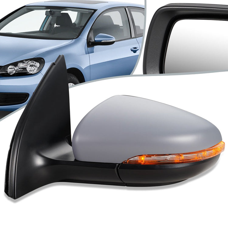 RETROVISOR MIRROR - OEM - 09-12 VOLKSWAGEN GOLF - POWERED - HEATED - W/ MEMORY - W/ PUDDLE LIGHT - FOLDING - LEFT - GRAY