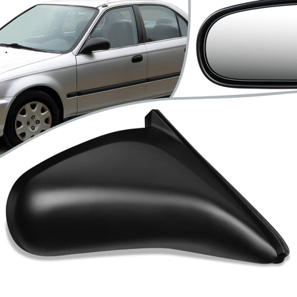 RETROVISOR MIRROR - OEM - 96-00 HONDA CIVIC 2-DOOR - MANUAL - PAINTABLE - BLACK - RIGHT