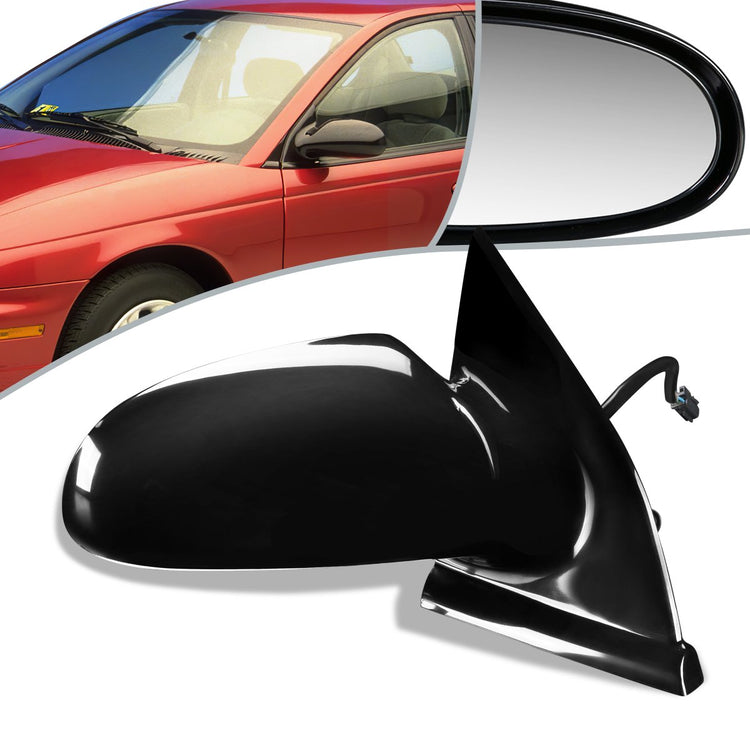 RETROVISOR MIRROR - OEM - 96-02 SATURN SL SEDAN / 96-01 SATURN SW WAGON - POWERED - PAINTABLE - BLACK - RIGHT