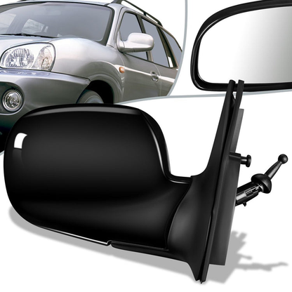 RETROVISOR MIRROR - OEM - 01-06 HYUNDAI SANTA FE - MANUAL - PAINTABLE - BLACK - RIGHT