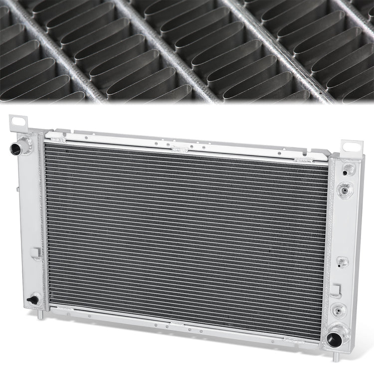 RADIADOR DE ALUMINIO RADIATOR - 2 ROWS - 02-05 CADILLAC ESCALADE / 07-13 CHEVROLET CHEYENNE / 99-13 CHEVROLET SILVERADO 1500 / 2007 CHEVROLET SILVERADO 1500 CLASSIC / 99-13 CHEVROLET SILVERADO 2500 / 03-06 CHEVROLET SONORA / 00-06 CHEVROLET SUBURBAN 1500