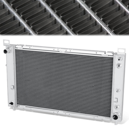 RADIADOR DE ALUMINIO RADIATOR - 2 ROWS - 02-05 CADILLAC ESCALADE / 07-13 CHEVROLET CHEYENNE / 99-13 CHEVROLET SILVERADO 1500 / 2007 CHEVROLET SILVERADO 1500 CLASSIC / 99-13 CHEVROLET SILVERADO 2500 / 03-06 CHEVROLET SONORA / 00-06 CHEVROLET SUBURBAN 1500