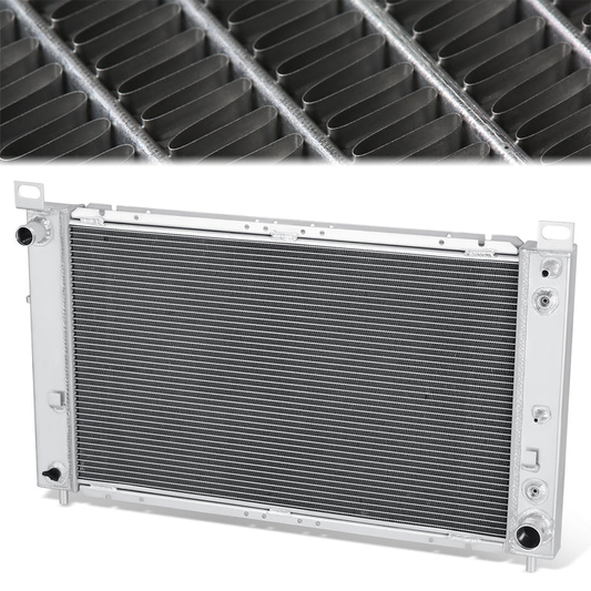 RADIADOR DE ALUMINIO RADIATOR - 2 ROWS - 02-05 CADILLAC ESCALADE / 07-13 CHEVROLET CHEYENNE / 99-13 CHEVROLET SILVERADO 1500 / 2007 CHEVROLET SILVERADO 1500 CLASSIC / 99-13 CHEVROLET SILVERADO 2500 / 03-06 CHEVROLET SONORA / 00-06 CHEVROLET SUBURBAN 1500