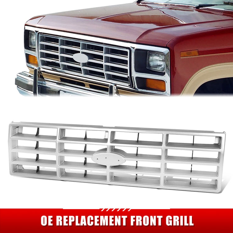 PARRILLA GRILLE - FD F150 P/U '80-'86/ GRILLE ASS'Y 82-86/ ARGENT/BLACK//PARTS.NO,FO1200117//OEM NO,E3TZ8200F