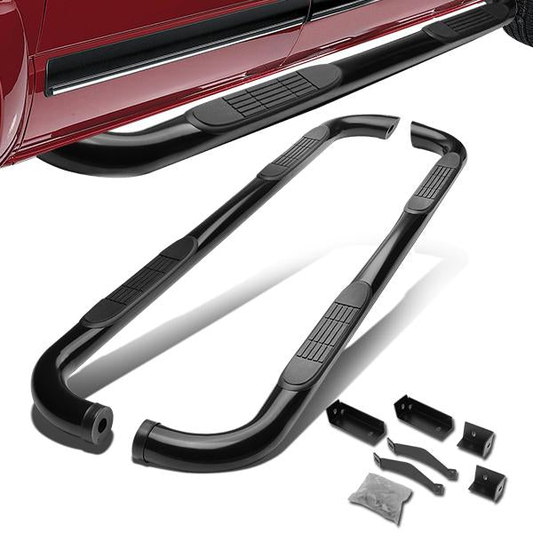 ESTRIBOS 3" - ROUND - 90 DEG - 04-15 NISSAN TITAN - CREW CAB - BLACK