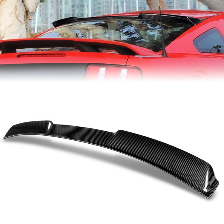 SPOILER CAR ROOF SPOILER - 05-14 FORD MUSTANG - FITS COUPE MODELS - CARBON FIBER BLACK