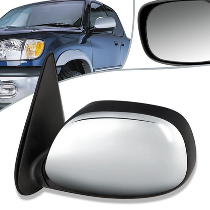 RETROVISOR MIRROR - OEM - 04-06 TOYOTA TUNDRA CREW CAB - POWER MIRROR ADJUSTMENT - HEATED - CHROME - LEFT