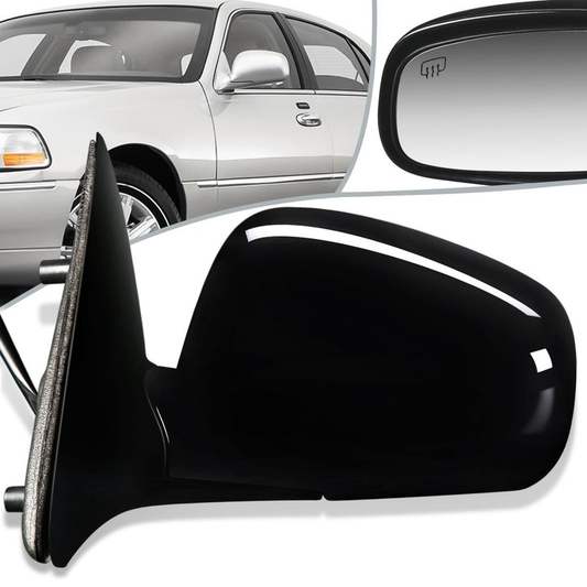 RETROVISOR MIRROR - OEM - 04-08 LINCOLN TOWN CAR - POWERED - HEATED - PAINTABLE - BLACK - LEFT
