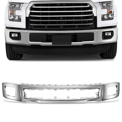 DEFENSA 15-17 FORD F-150, FITS MODELS W/O END CAPS; W/ FOG LAMPS - CHROME