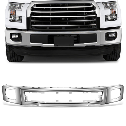 DEFENSA 15-17 FORD F-150, FITS MODELS W/O END CAPS; W/ FOG LAMPS - CHROME
