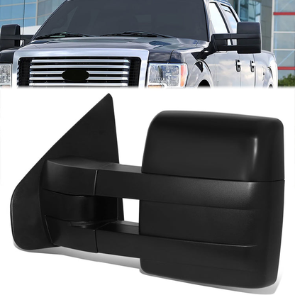 RETROVISOR MIRROR - OE STYLE - FORD F-150 07-08 - WITH POWER DUAL MIRROR WITH HEATED WITH TURN SIGNAL - DRIVER SIDE - PAINT TO MATCH - BLACK