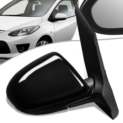 RETROVISOR MIRROR - OEM - 11-14 MAZDA 2 - POWERED - PAINTABLE - BLACK - RIGHT