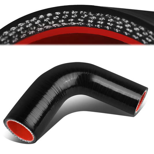 COPLE DE SILICON 3-PLY - 1.00" TO 1.25" REDUCER W/ 90 DEGREE - BLACK / RED - RM6-5