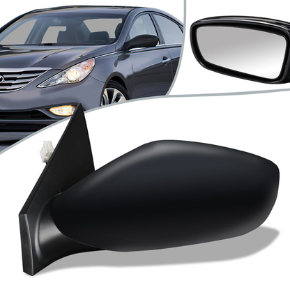 RETROVISOR MIRROR - OEM - 11-14 HYUNDAI SONATA - POWERED - FOLDING - BLACK MATERIAL - LEFT