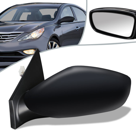 RETROVISOR MIRROR - OEM - 11-14 HYUNDAI SONATA - POWERED - FOLDING - BLACK MATERIAL - LEFT