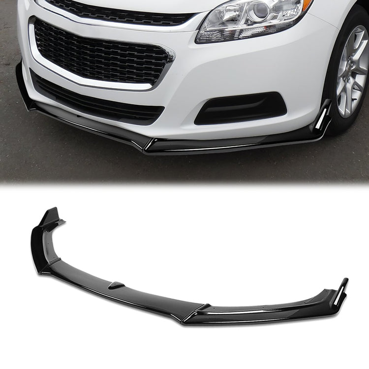 LIP FRONTAL 13-18 CHEVY MALIBU - REQUIRES DRILLING BUMPER FOR INSTALLATION - 3PC - PAINTED GLOSS BLACK