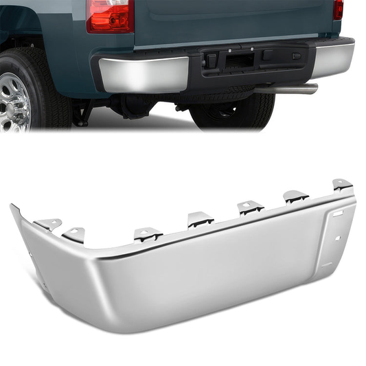 DEFENSA 07-13 CHEVROLET SILVERADO 1500 / GMC SIERRA 1500, 07-14 CHEVROLET SILVERADO 2500 HD, 3500 HD / GMC SIERRA 2500 HD 3500 HD, FITS FLEETSIDE MODELS ONLY WITHOUT PARKING SENSOR HOLES - CHROME- LEFT