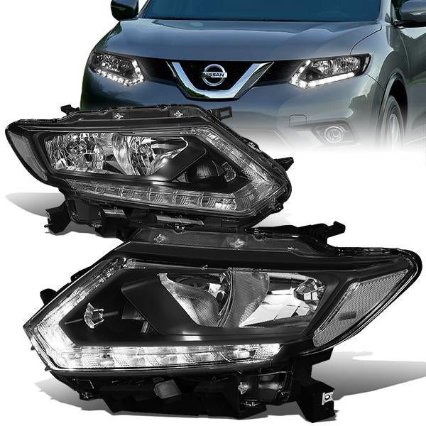 FAROS 14-16 NISSAN ROGUE - ONLY FITS MODELS W/ HALOGEN HEADLIGHTS - H11 LOW BEAM / H9 HIGH BEAM - BLACK HOUSING / CLEAR CORNER