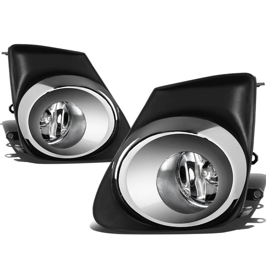 FAROS DE NIEBLA 11-13 TOYOTA COROLLA - WITH SWITCH, CHROME TRIM BEZEL - H11 BULB - CHROME / CLEAR