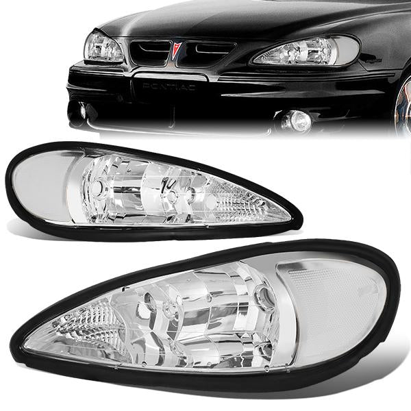 FAROS 99-05 PONTIAC GRAND AM - 9007 HIGH BEAM / LOW BEAM - CHROME HOUSING / CLEAR CORNER
