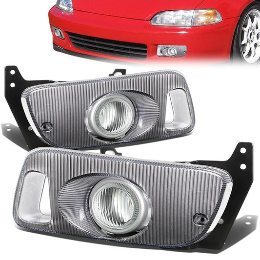 FAROS DE NIEBLA 92-95 HONDA CIVIC 2/3-DR - W/ SWITCH - H3 BULB - CLEAR