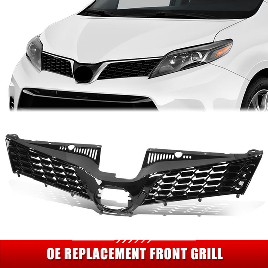 PARRILLA GRILLE - TY SIENA '11-'17/'18-'20/ GRILLE ASS'Y 18-20/ PAINTED BLACK (SE)//PARTS.NO,TO1200429//OEM NO,5311108150
