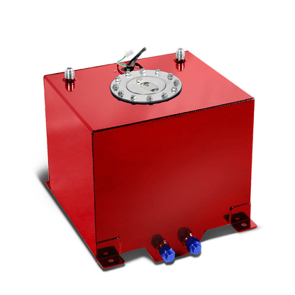 TANQUE DE GASOLINA FUEL CELL - GAS TANK WITH LEVEL SENDER - 5 GALLON - ALUMINUM - POLISHED CAP - RED