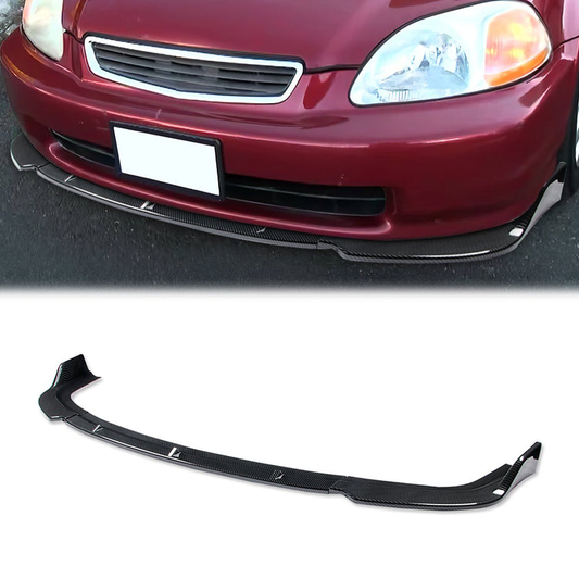 LIP FRONTAL 96-98 HONDA CIVIC - REQUIRES DRILLING BUMPER FOR INSTALLATION - 3PC - CARBON FIBER LOOK