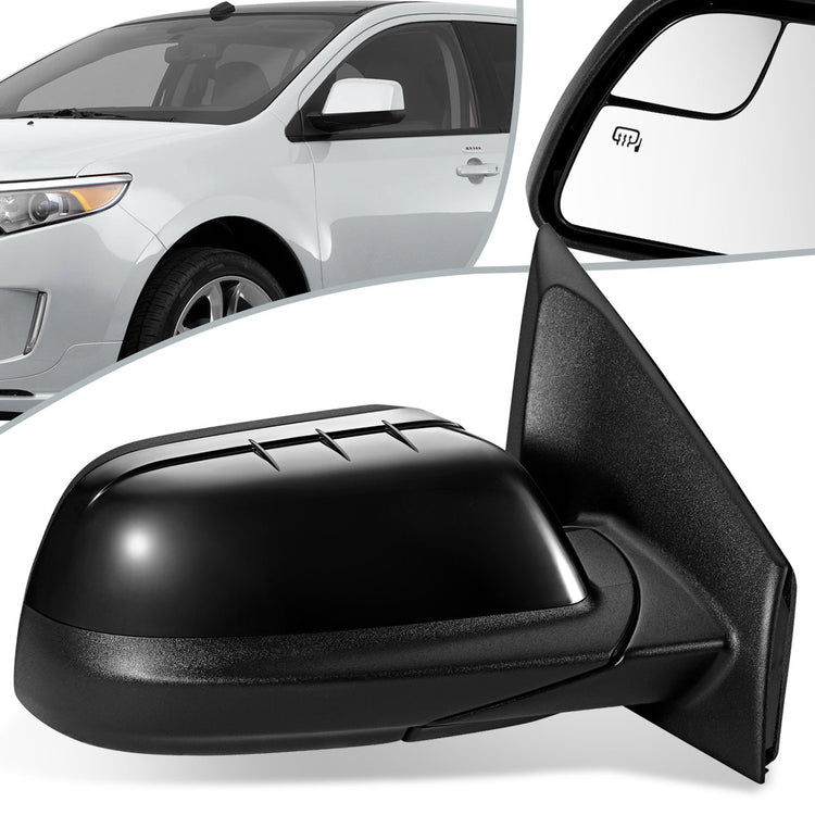 RETROVISOR MIRROR - OEM - 11-14 FORD EDGE - POWERED - HEATED - W/ MEMORY - W/ PUDDLE LIGHT - W/ BLIND SPOT GLASS - BLACK MATERIAL - RIGHT