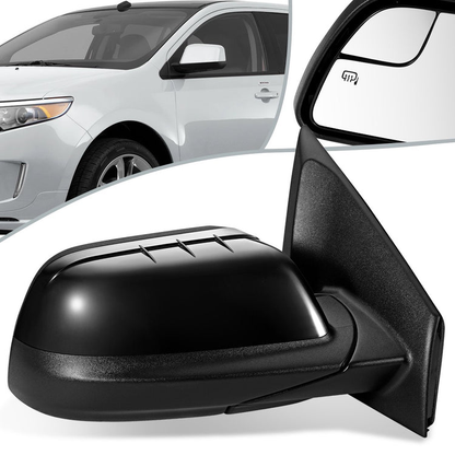 RETROVISOR MIRROR - OEM - 11-14 FORD EDGE - POWERED - HEATED - W/ MEMORY - W/ PUDDLE LIGHT - W/ BLIND SPOT GLASS - BLACK MATERIAL - RIGHT