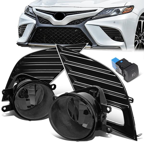 FAROS DE NIEBLA 18-20 TOYOTA CAMRY SE, XSE - WITH SWITCH, BLACK BEZEL - SMOKE