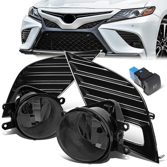 FAROS DE NIEBLA 18-20 TOYOTA CAMRY SE, XSE - WITH SWITCH, BLACK BEZEL - SMOKE