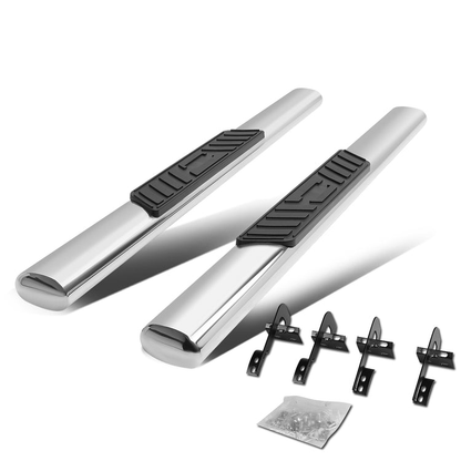 ESTRIBOS 5" - OVAL - STRAIGHT - 15-18 FORD F-150 - REGULAR CAB - SILVER