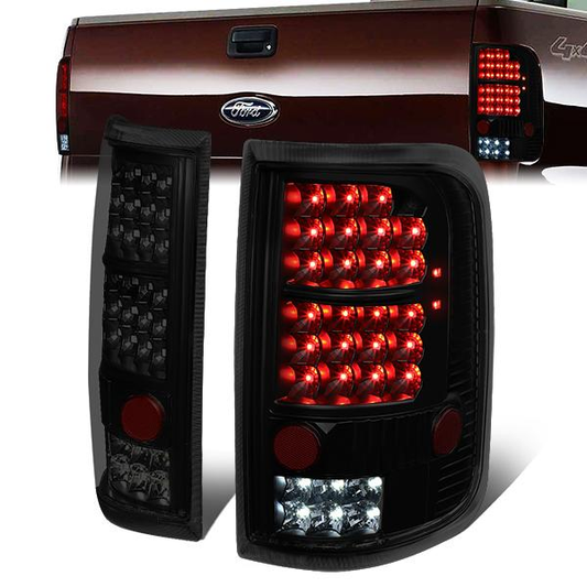 FAROS TRASEROS 04-08 FORD F-150 / LOBO - LED - BLACK / SMOKE