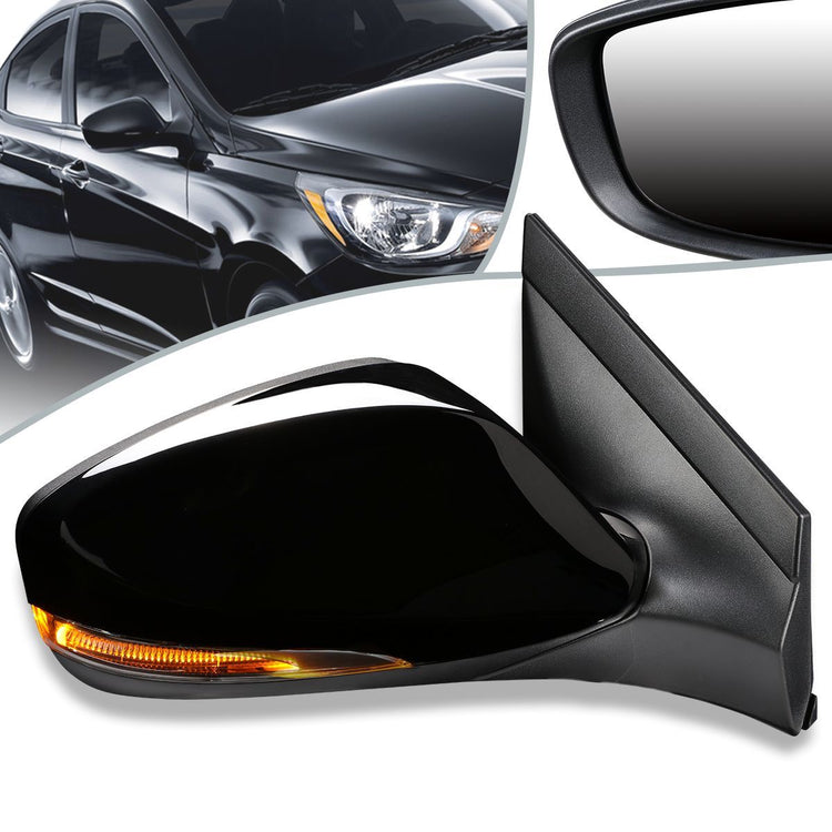 RETROVISOR MIRROR - OEM - 12-17 HYUNDAI ACCENT - POWERED - BLACK - RIGHT