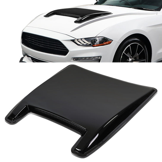 nan HOOD SCOOPS & VENTS - VEHICLES WITH 25-1/2" (SIDE TO SIDE) X 28" (FRONT TO BACK) GENERALLY FLAT HOOD - ABS PLASTIC - PAINTED BLACK