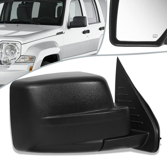 RETROVISOR MIRROR - OEM - 08-12 JEEP LIBERTY - POWERED - HEATED - TEXTURED - BLACK - RIGHT