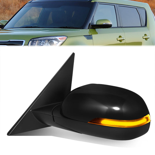 RETROVISOR MIRROR - OE STYLE - KIA SOUL 14-19 - WITH POWER WITH TURN SIGNAL - DRIVER SIDE - PAINT TO MATCH - BLACK