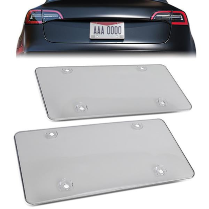 nan CAR LICENSE PLATE COVER - 2PCS - UNBREAKABLE - TINTED / WHITE
