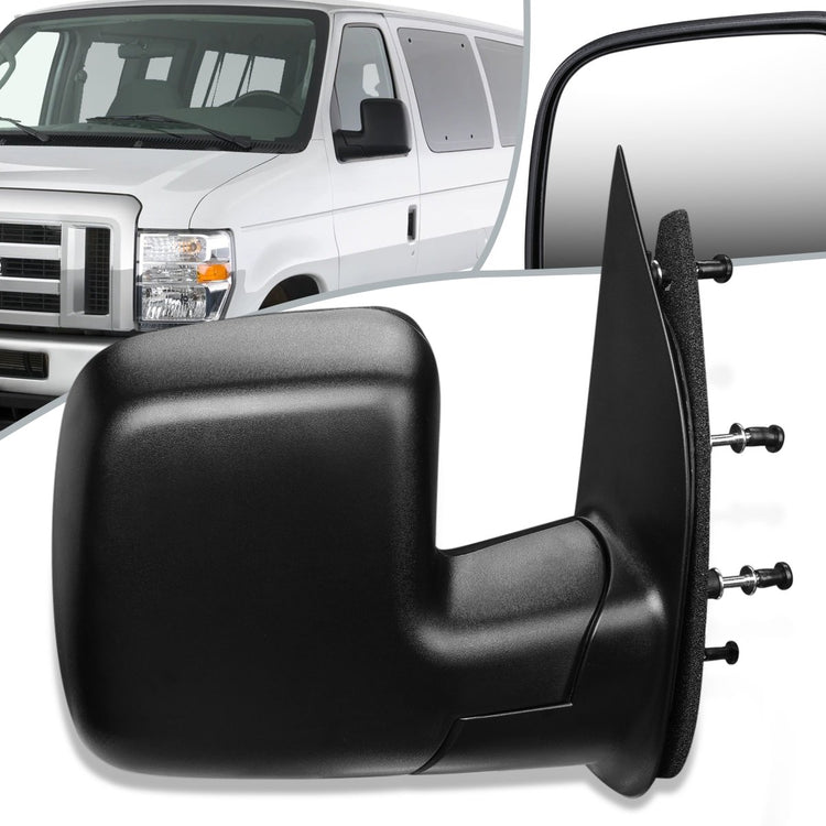 RETROVISOR MIRROR - OEM - 08-09 FORD E-150, E-250, E-350, E-450 - MANUAL - TEXTURED - BLACK - RIGHT