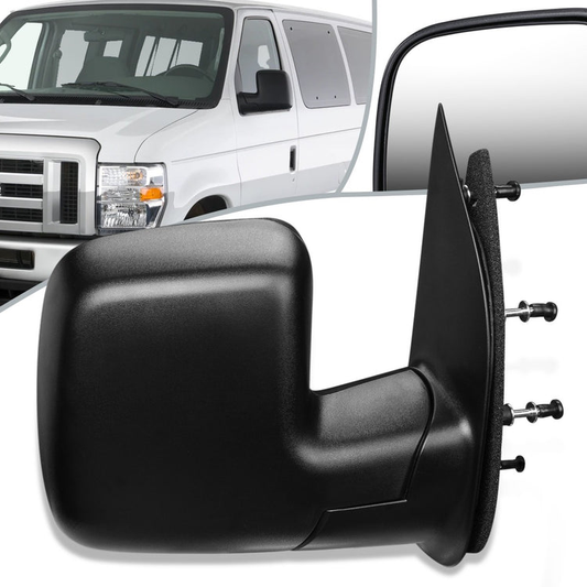 RETROVISOR MIRROR - OEM - 08-09 FORD E-150, E-250, E-350, E-450 - MANUAL - TEXTURED - BLACK - RIGHT